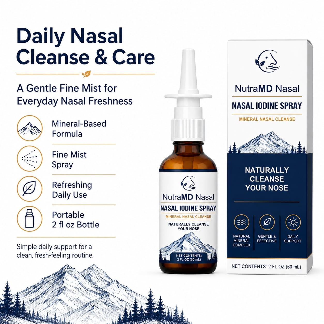 NutraMD Nasal rociador en acción con niebla fina para aplicación cómoda