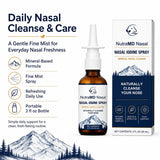 NutraMD Nasal rociador en acción con niebla fina para aplicación cómoda