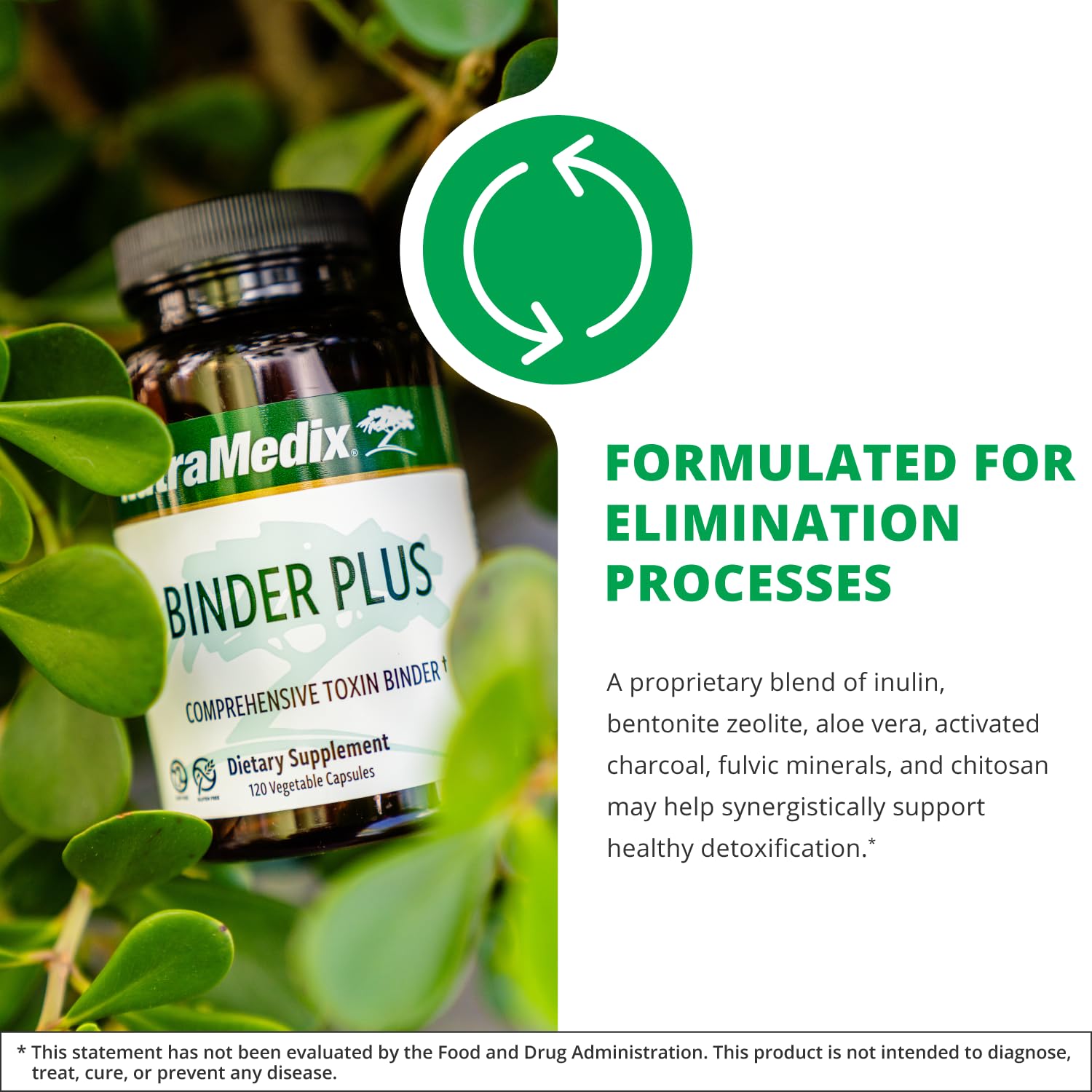 NutraMedix Binder Plus cápsula en mano para dimensionar la toma y facilidad de uso