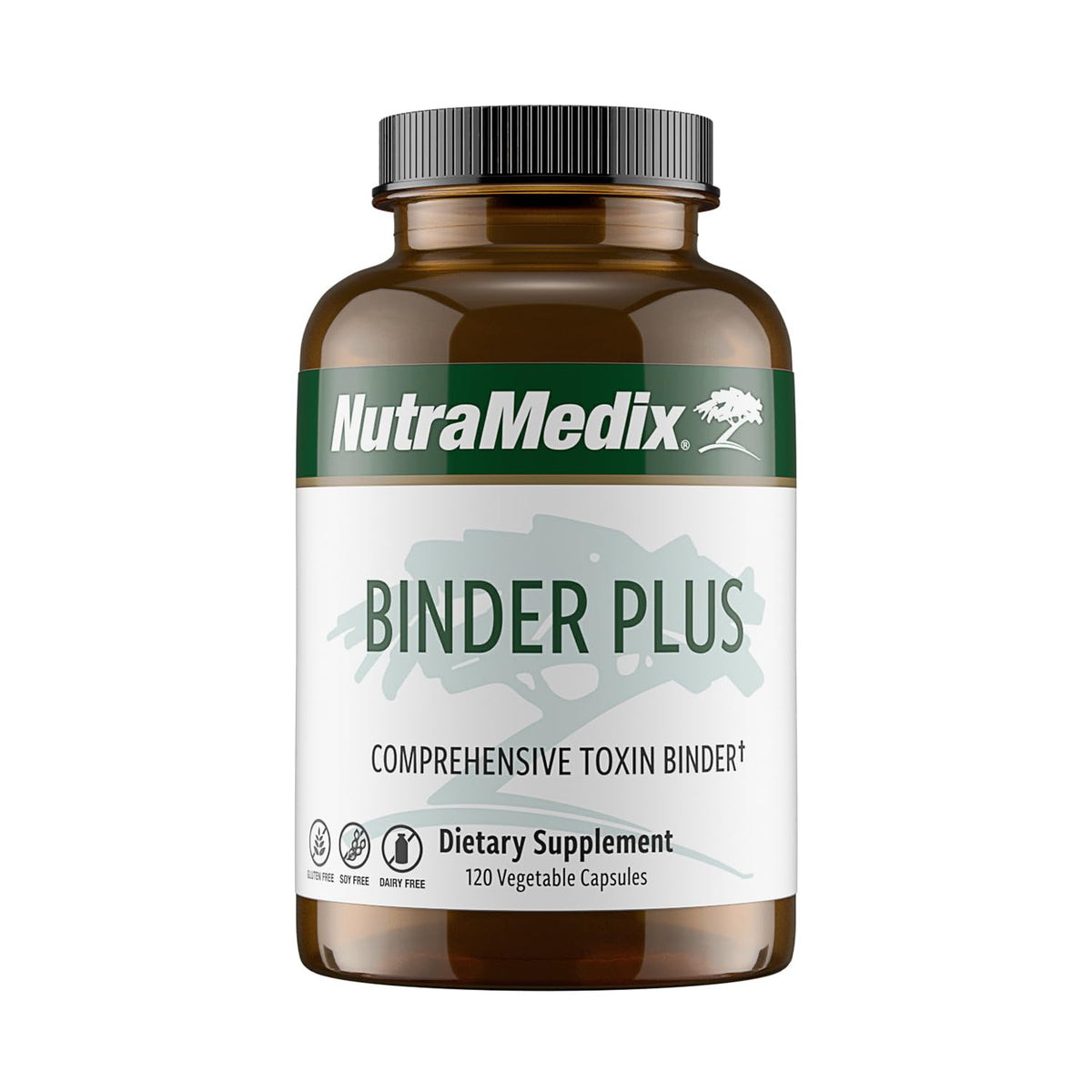 NutraMedix Binder Plus vista frontal del envase con información clara y diseño profesional