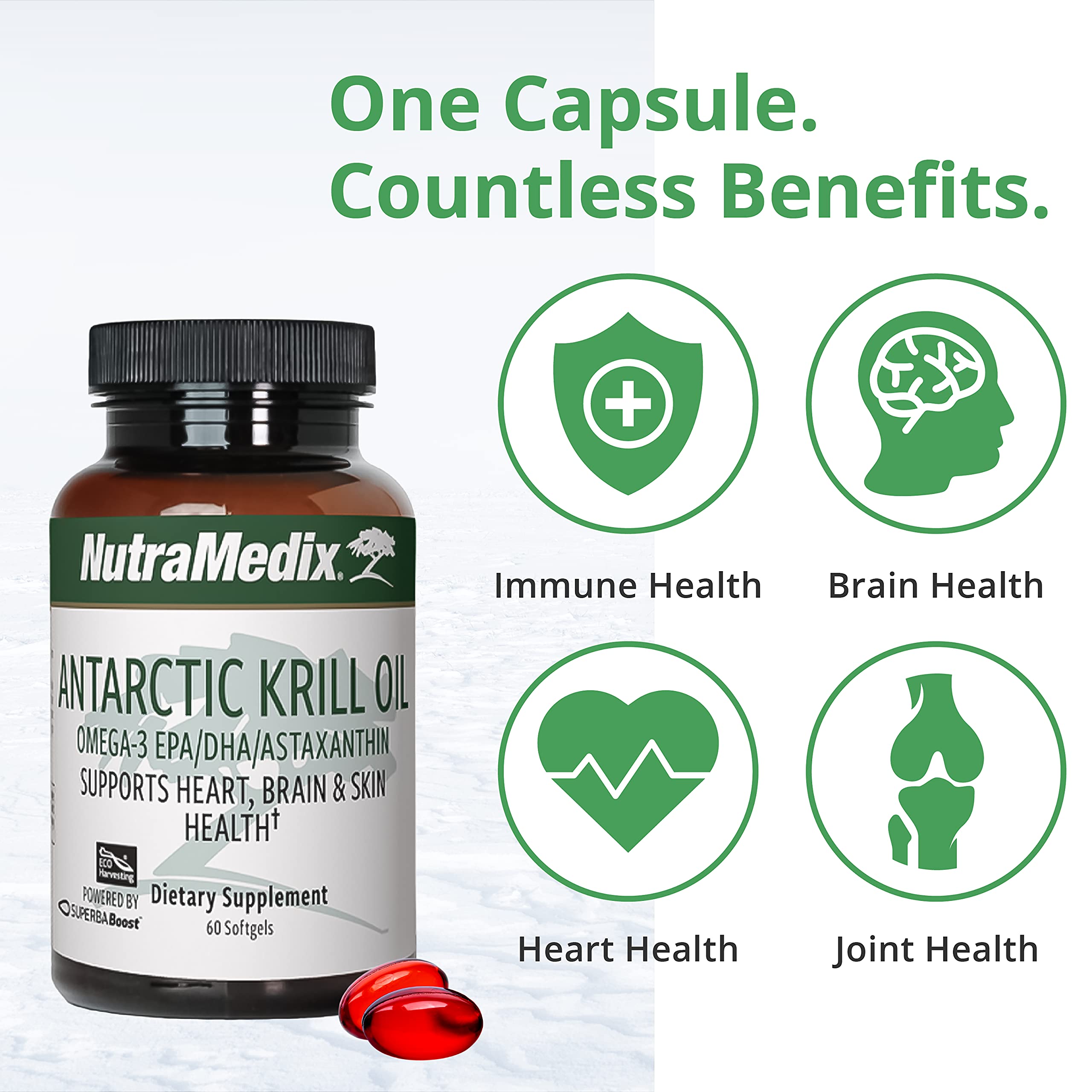 NutraMedix cápsulas en mano mostrando tamaño fácil de tragar y dosificación