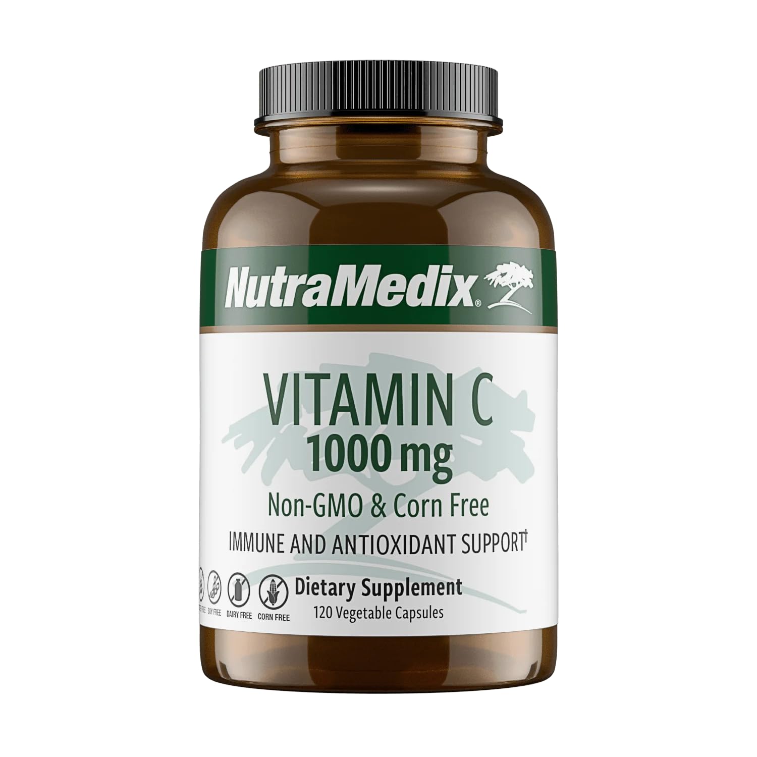 NutraMedix frasco frontal mostrando 120 cápsulas y etiqueta clara de beneficio