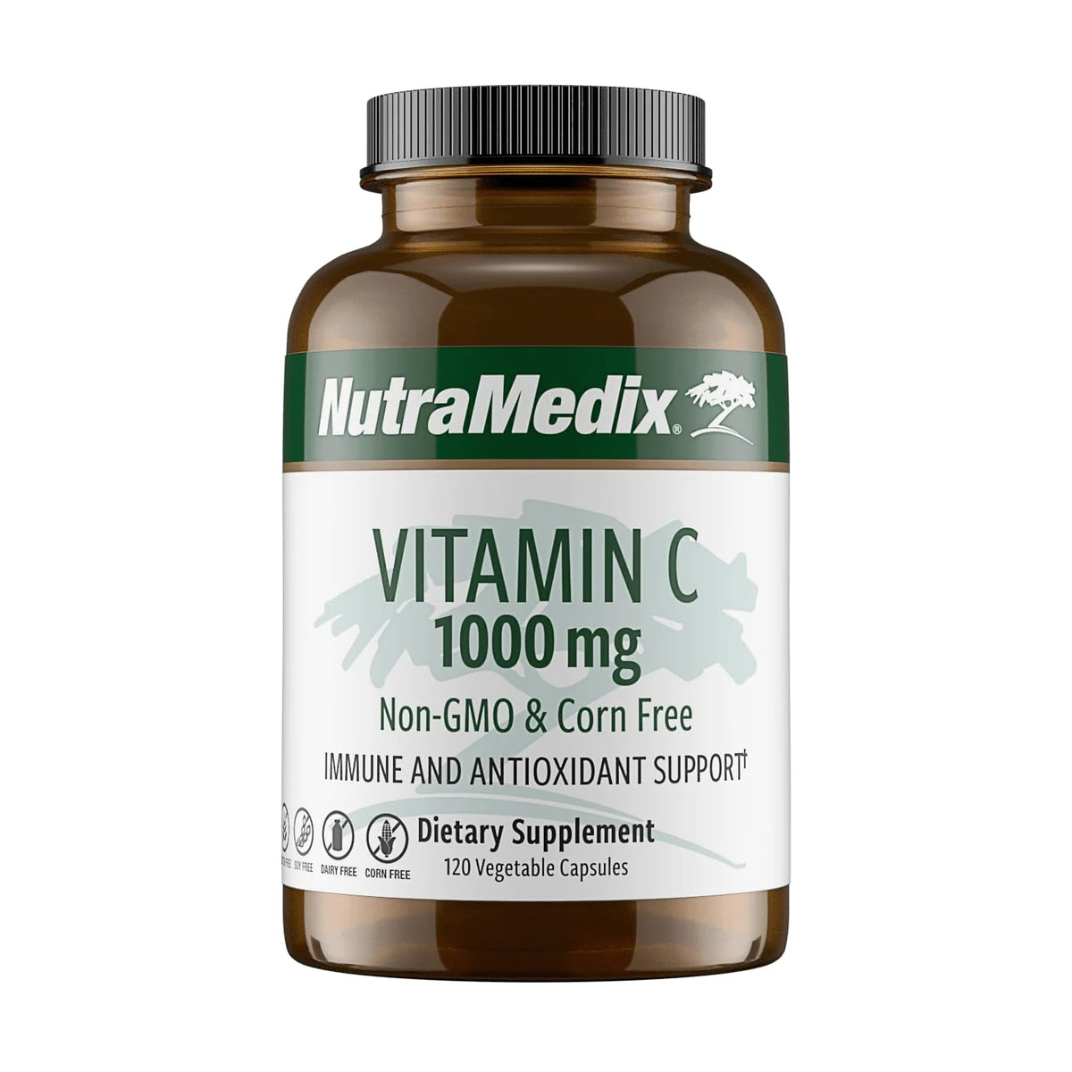 NutraMedix frasco frontal mostrando 120 cápsulas y etiqueta clara de beneficio