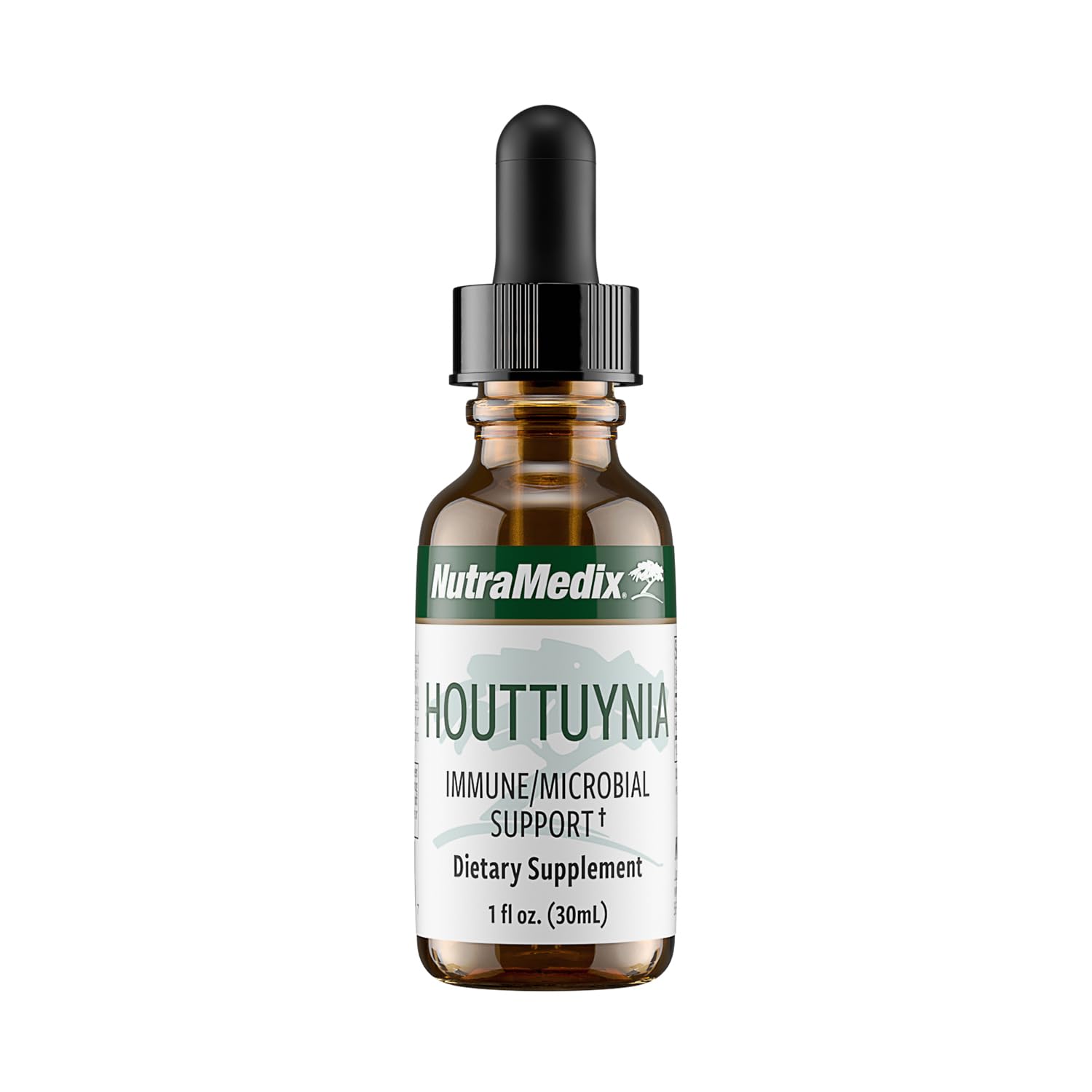 NutraMedix frasco frontal de Houttuynia mostrando diseño y tamaño práctico