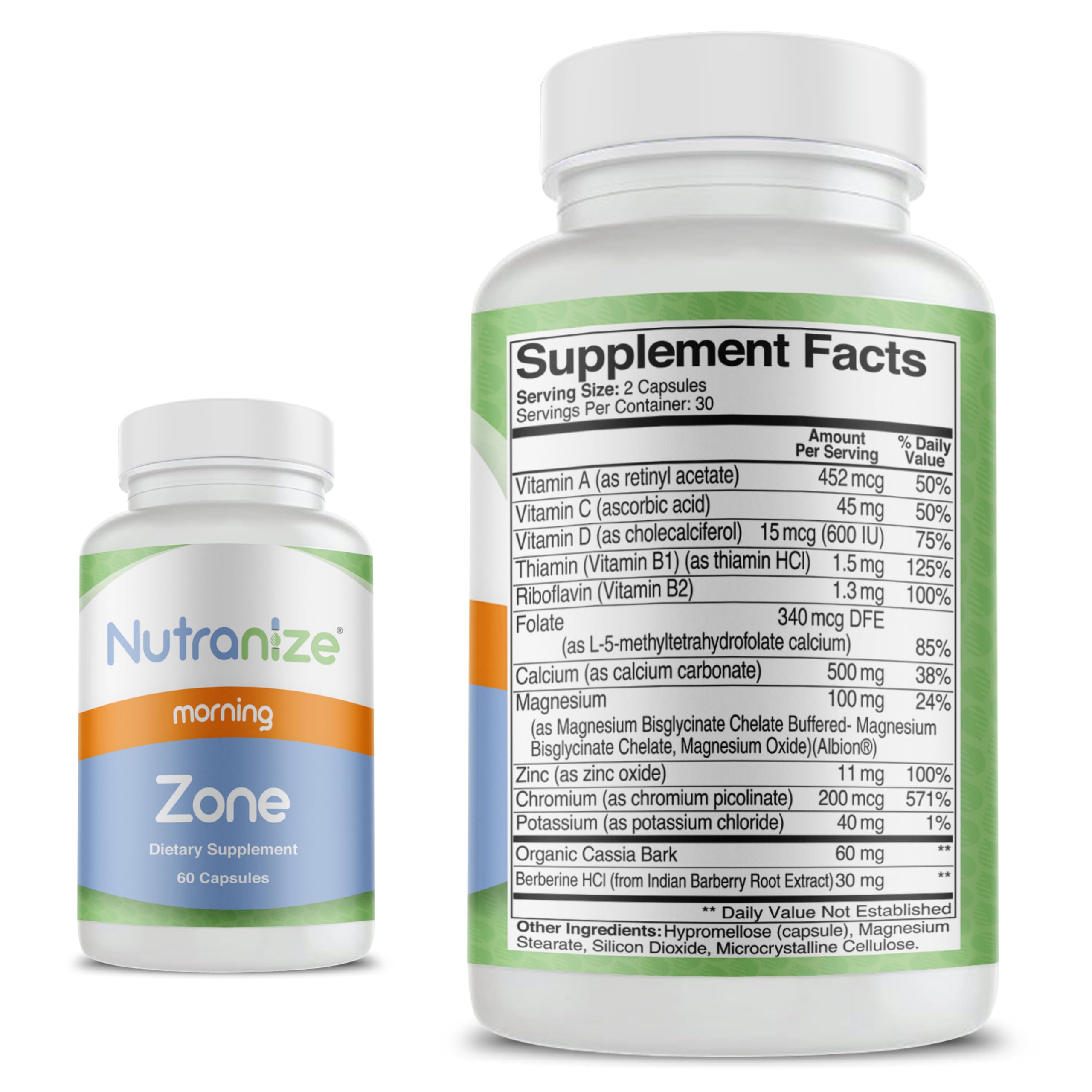 Nutranize etiqueta de ingredientes mostrando calidad y pruebas de laboratorio