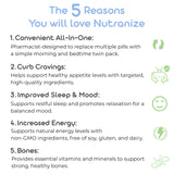 Nutranize frasco matutino primer plano mostrando fórmulas energéticas sin cafeína