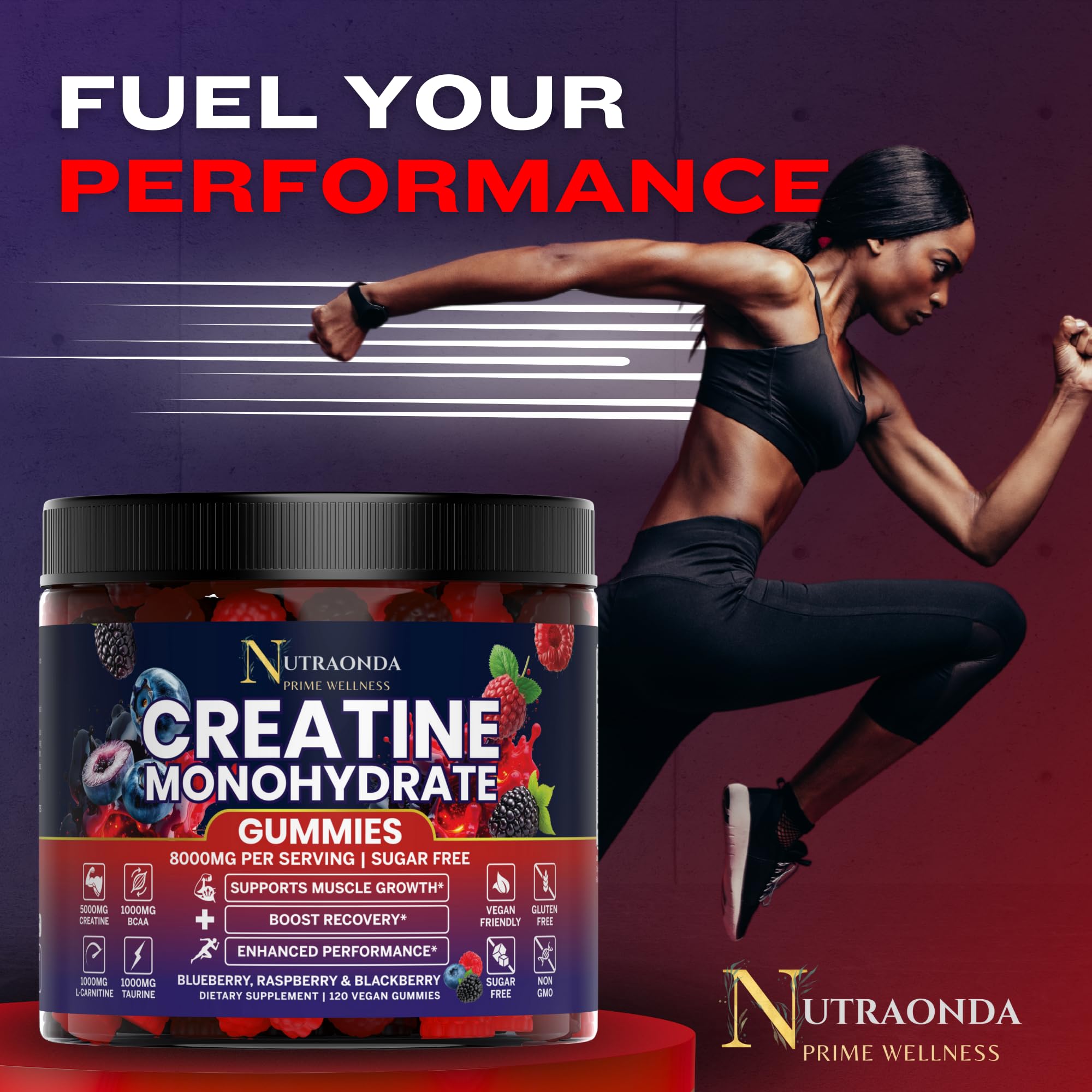 NUTRAONDA bote abierto con gominolas, accesible y apetecible