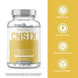 NutraOne CNSix envase abierto con cápsulas para dosificación fácil