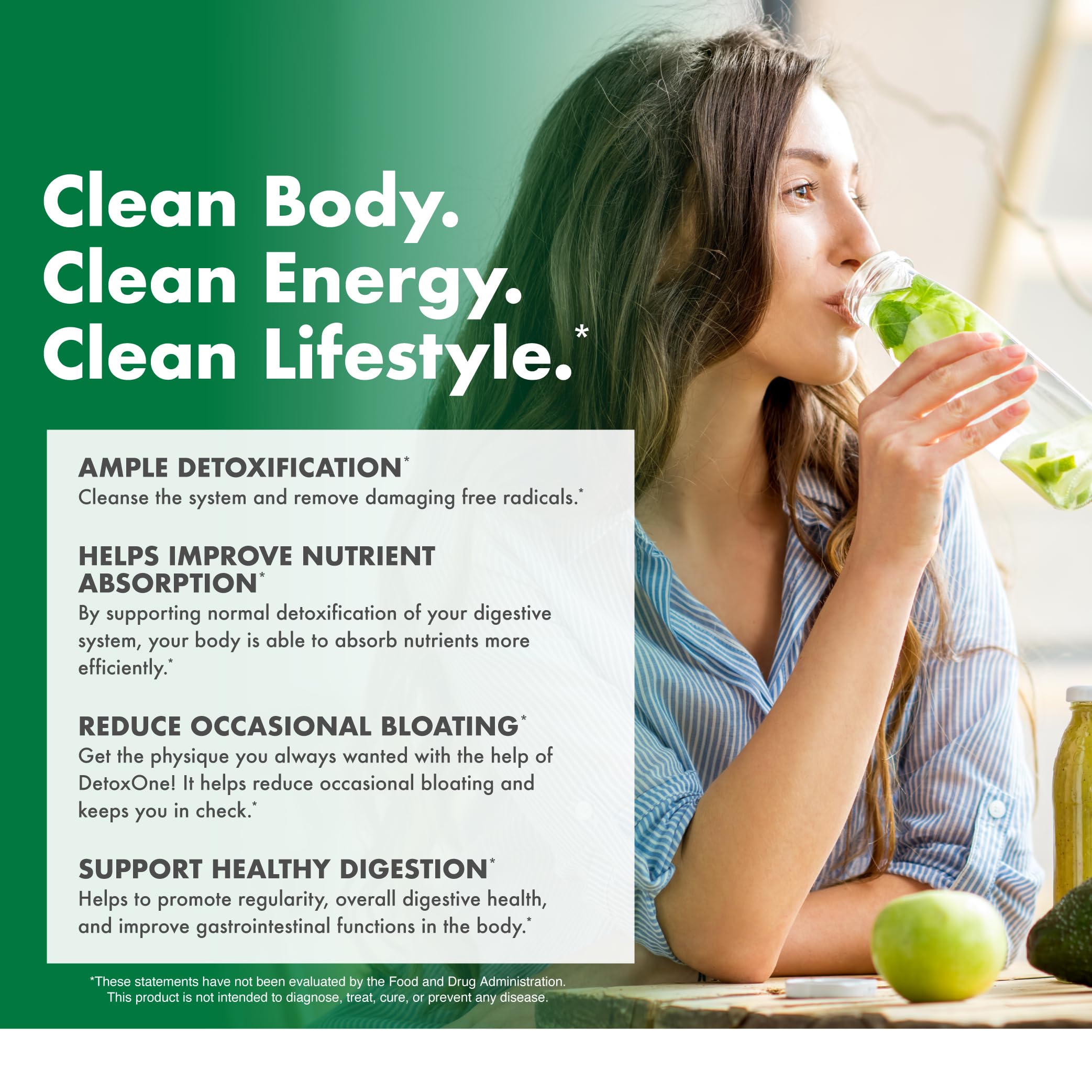 NutraOne producto en contexto lifestyle con vaso de agua y desayuno saludable