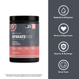 NutraOne HydrateOne comparación de tamaño con mano para referencia de porción