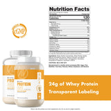 NutraOne, cuchara medidora con porción y etiqueta que resalta 24 g proteína