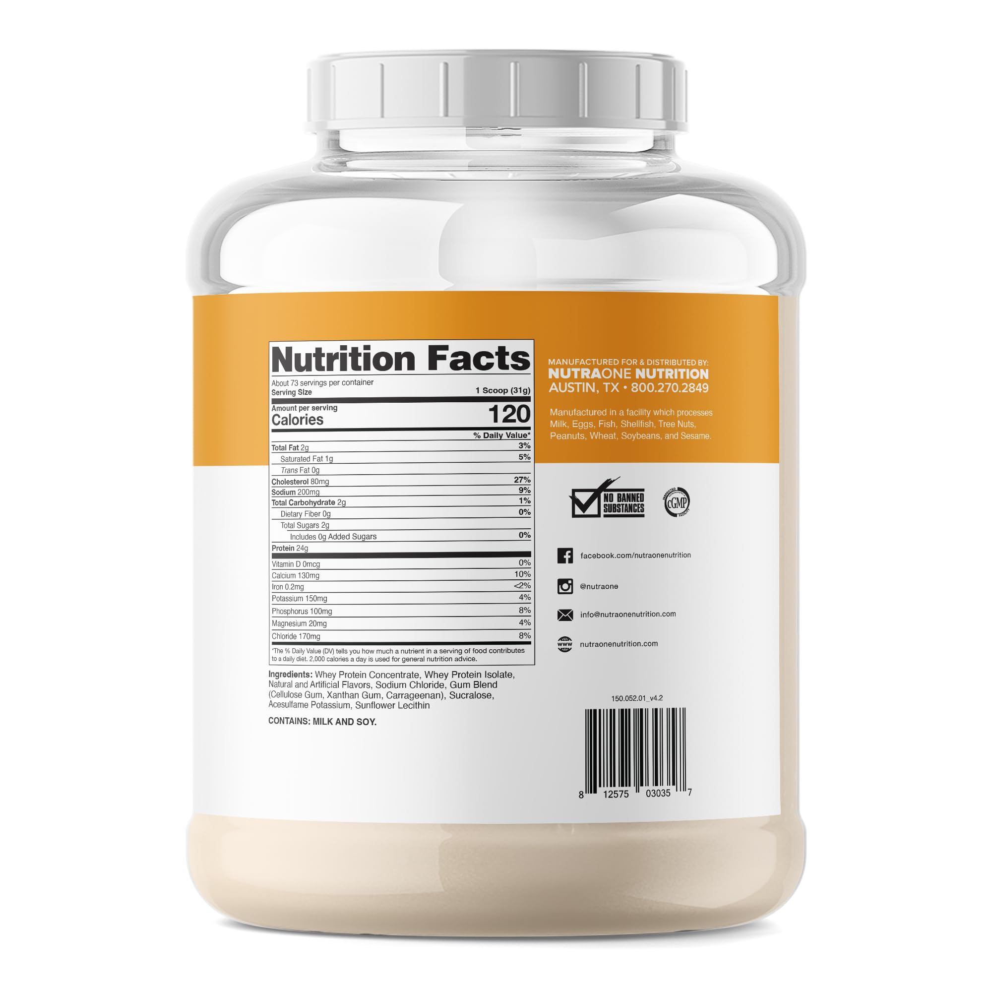 NutraOne, tapa y etiqueta con ingredientes y beneficios visibles