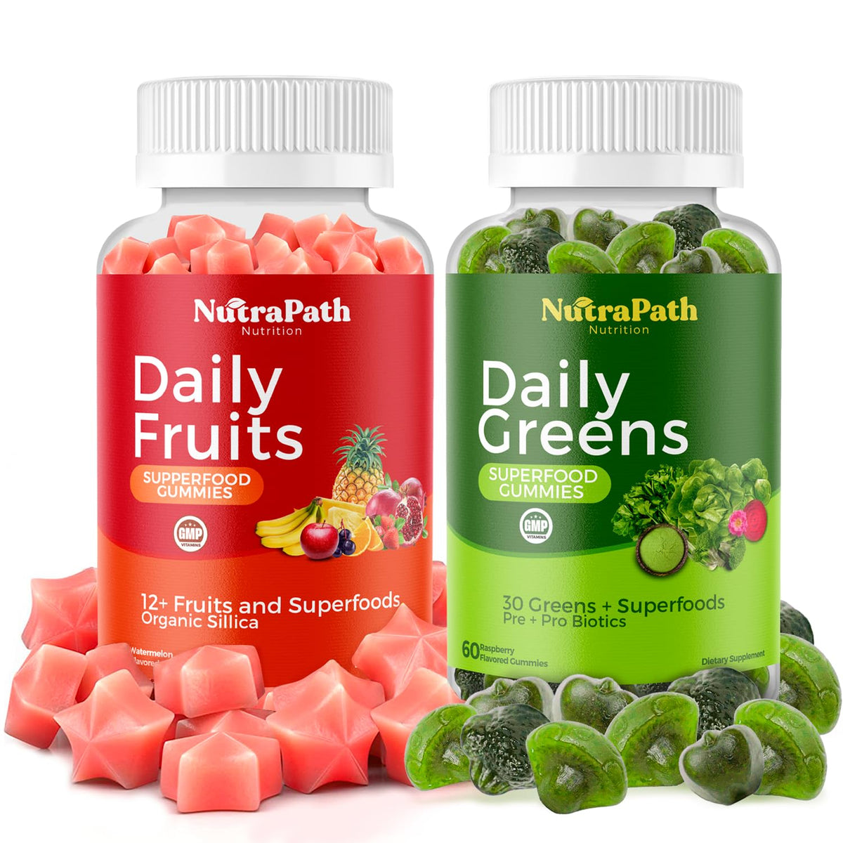 NutraPath frasco frontal mostrando diseño y cantidad 120 gomitas, claridad y conveniencia