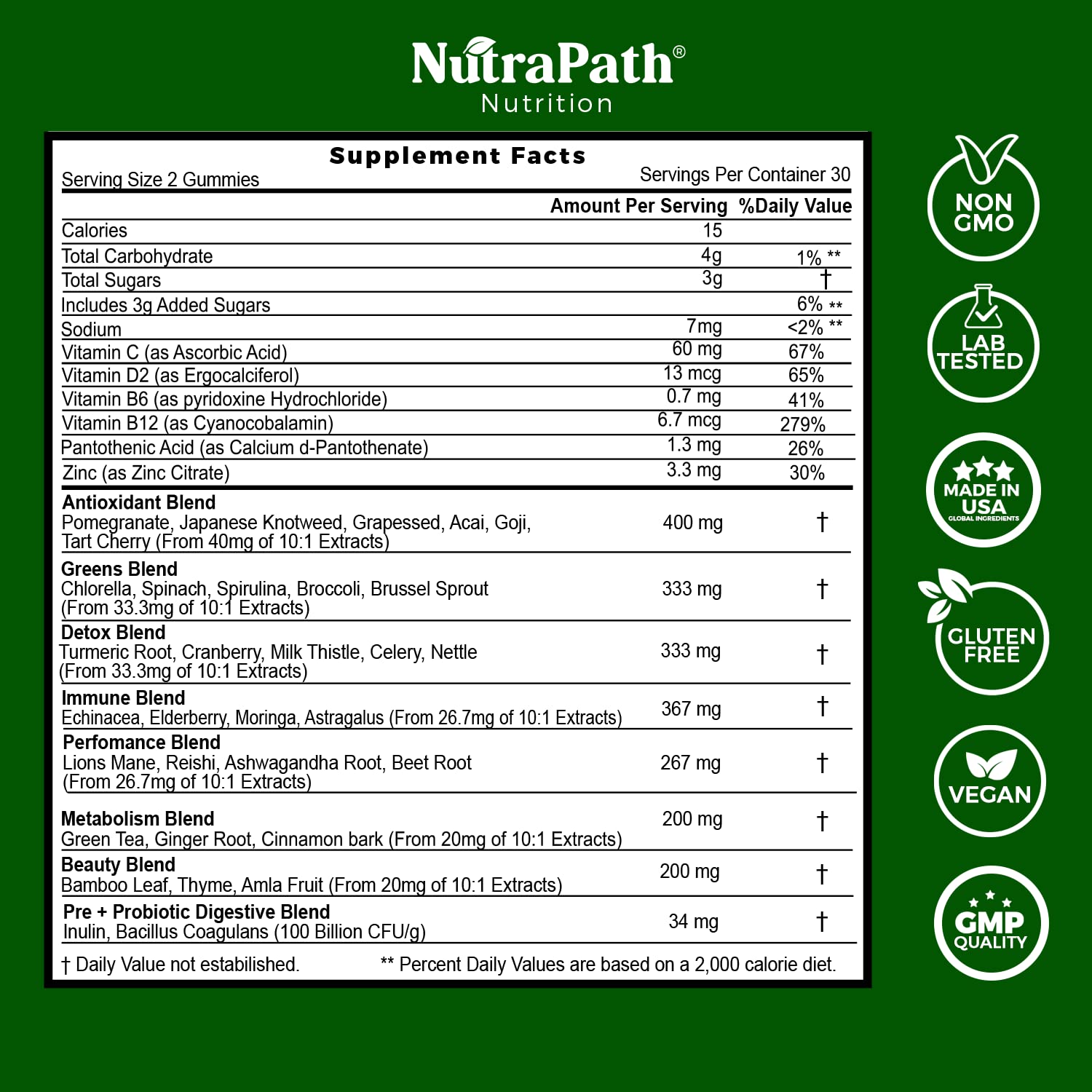 NutraPath primer plano de textura de gomita resaltando sabor natural