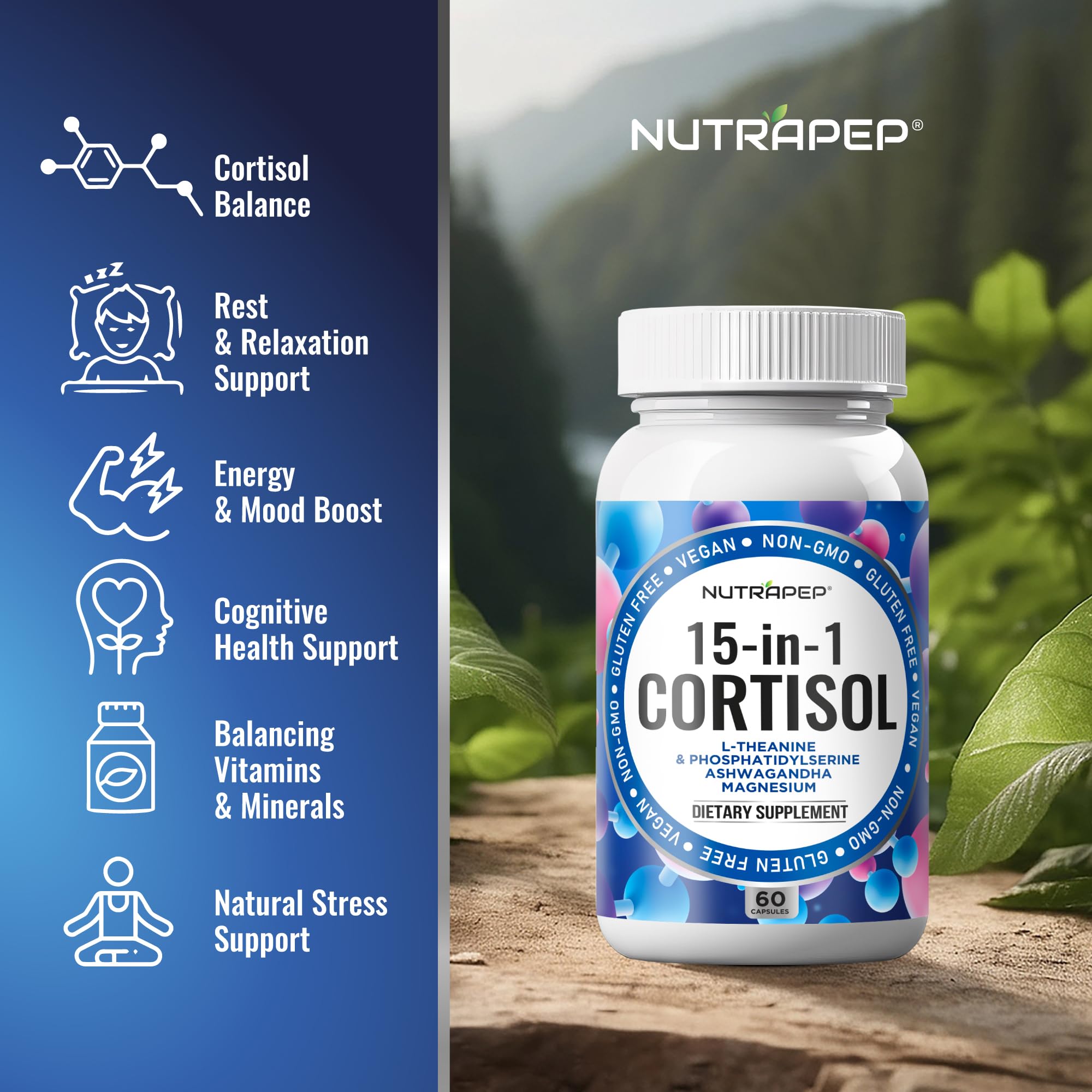 NutraPep detalle de cápsula resaltando textura y fórmula vegana