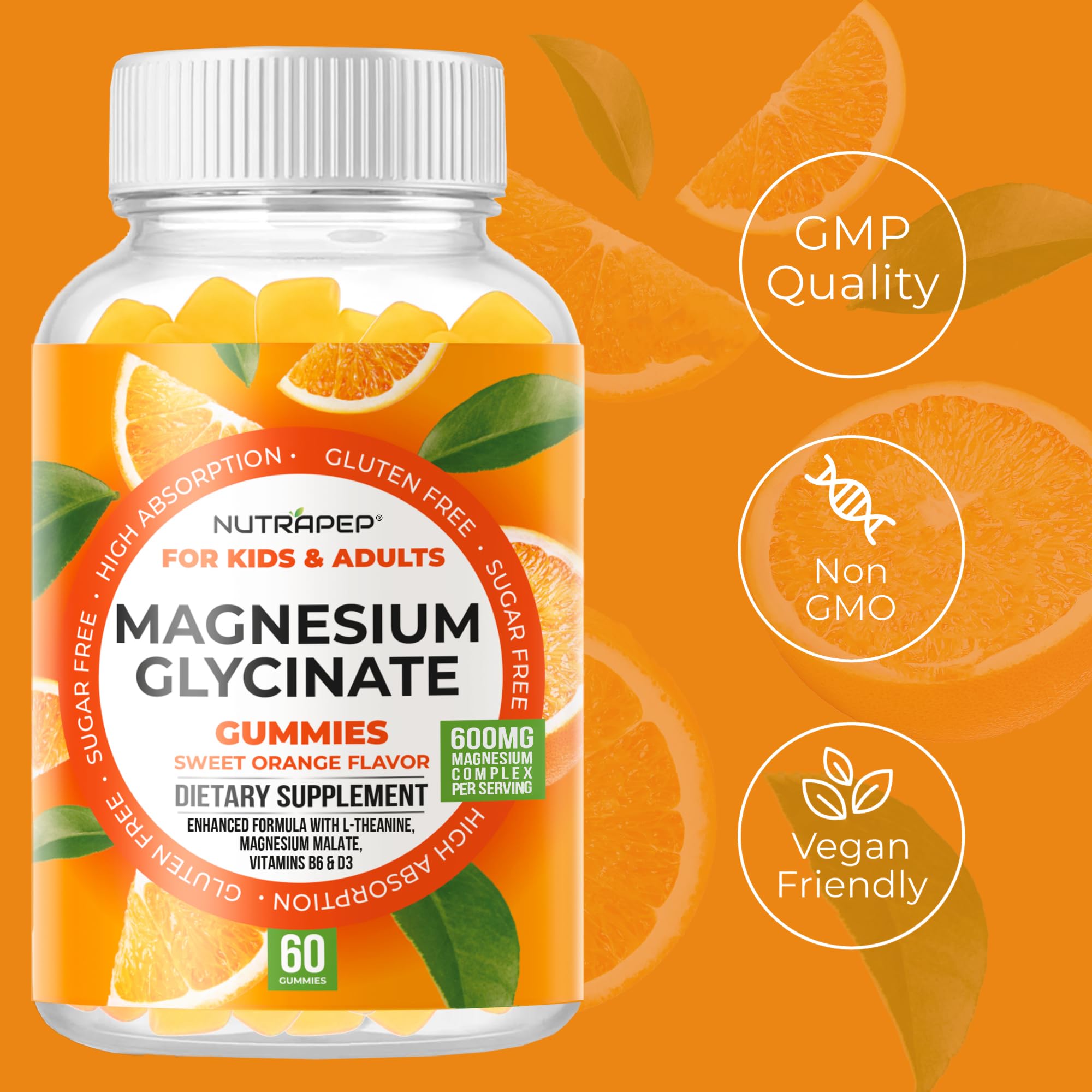 NutraPep etiqueta con lista de ingredientes y sello GMP claro