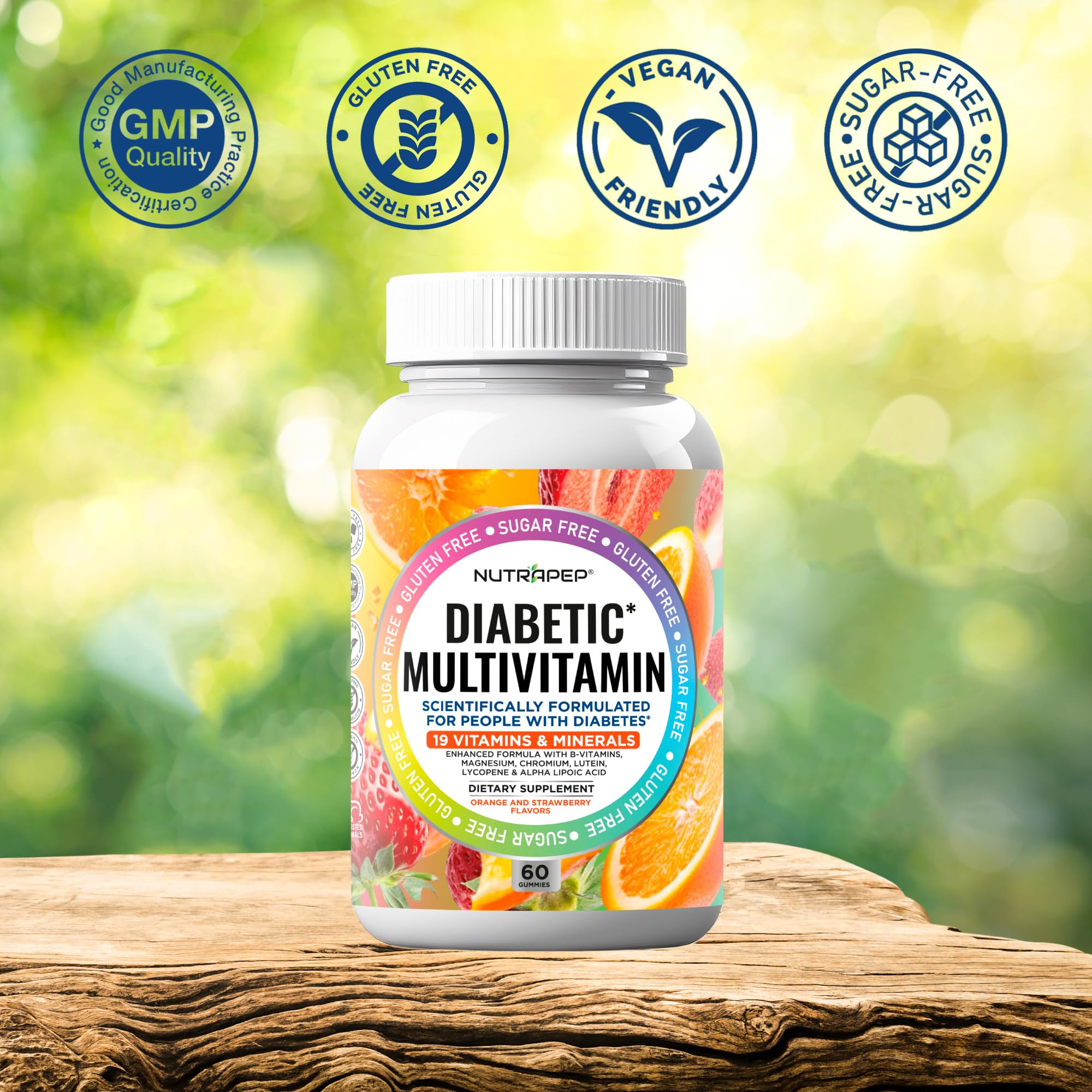 NutraPep representación de ingredientes activos como vitaminas y minerales esenciales