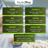 NutraPro en mesa con lectura y luz suave para promover comodidad ocular