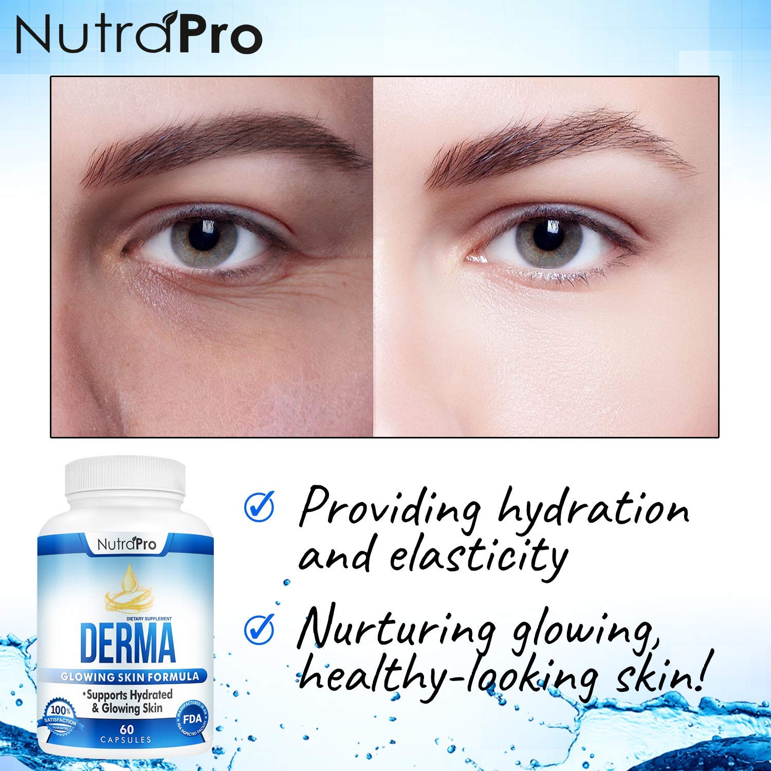 NutraPro cápsula abierta con líquido demostrando absorción rápida