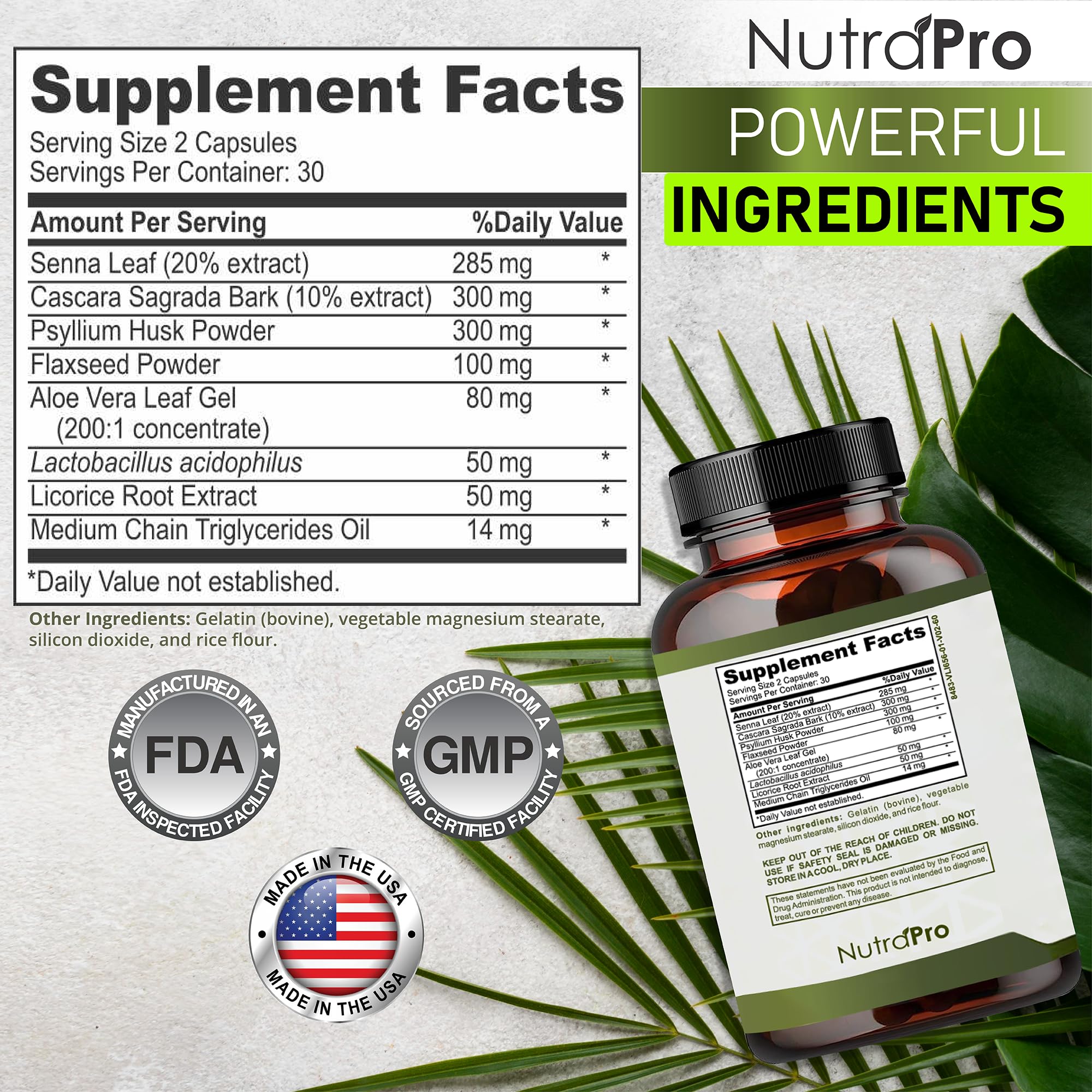 NutraPro bote junto a una mano para comparar tamaño práctico