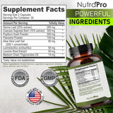 NutraPro bote junto a una mano para comparar tamaño práctico
