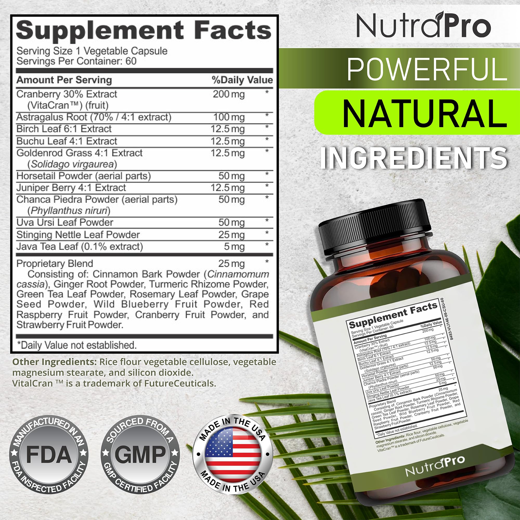 NutraPro primeros planos de chanca piedra y arándano destacando origen natural