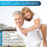 NutraPro White Lung cápsulas apiladas, muestra textura y facilidad de ingestión