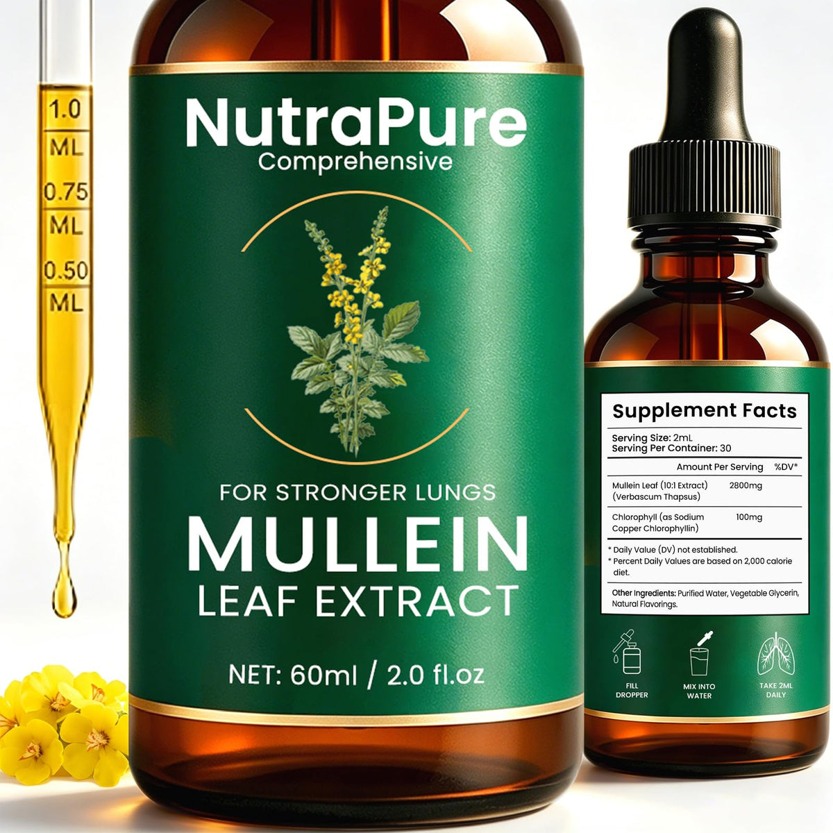 Nutrapure frontal del envase mostrando diseño y concentración