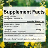 Nutrapure persona usando gotas antes de comer para respiración más cómoda