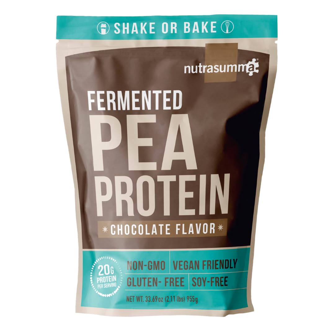 Nutrasumma envase frontal mostrando sabor chocolate y beneficios veganos