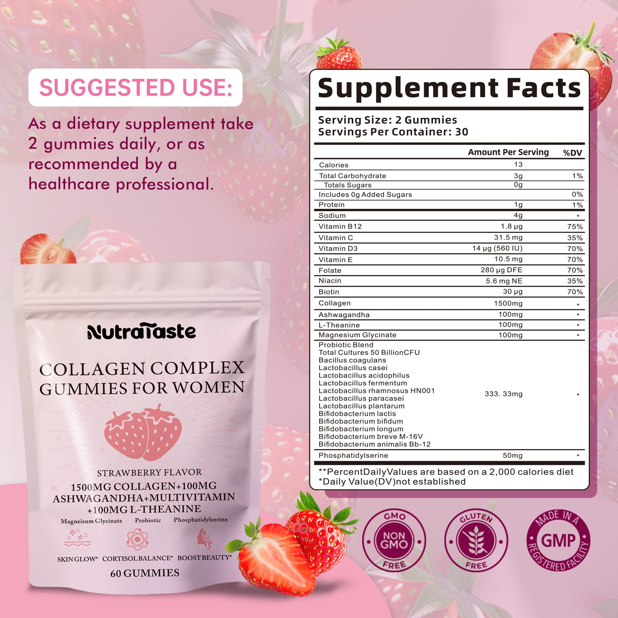 NUTRATASTE etiqueta con ingredientes clave para transparencia y confianza