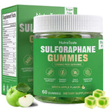 NUTRATASTE frasco delantero mostrando gominolas y beneficios de sulforafano