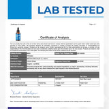 Nutravia etiqueta con lote y datos de laboratorio para confianza del usuario