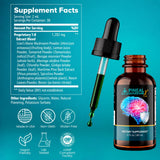 Nutraville Pineal Guardian X botella 60ml junto a una regla para escala clara