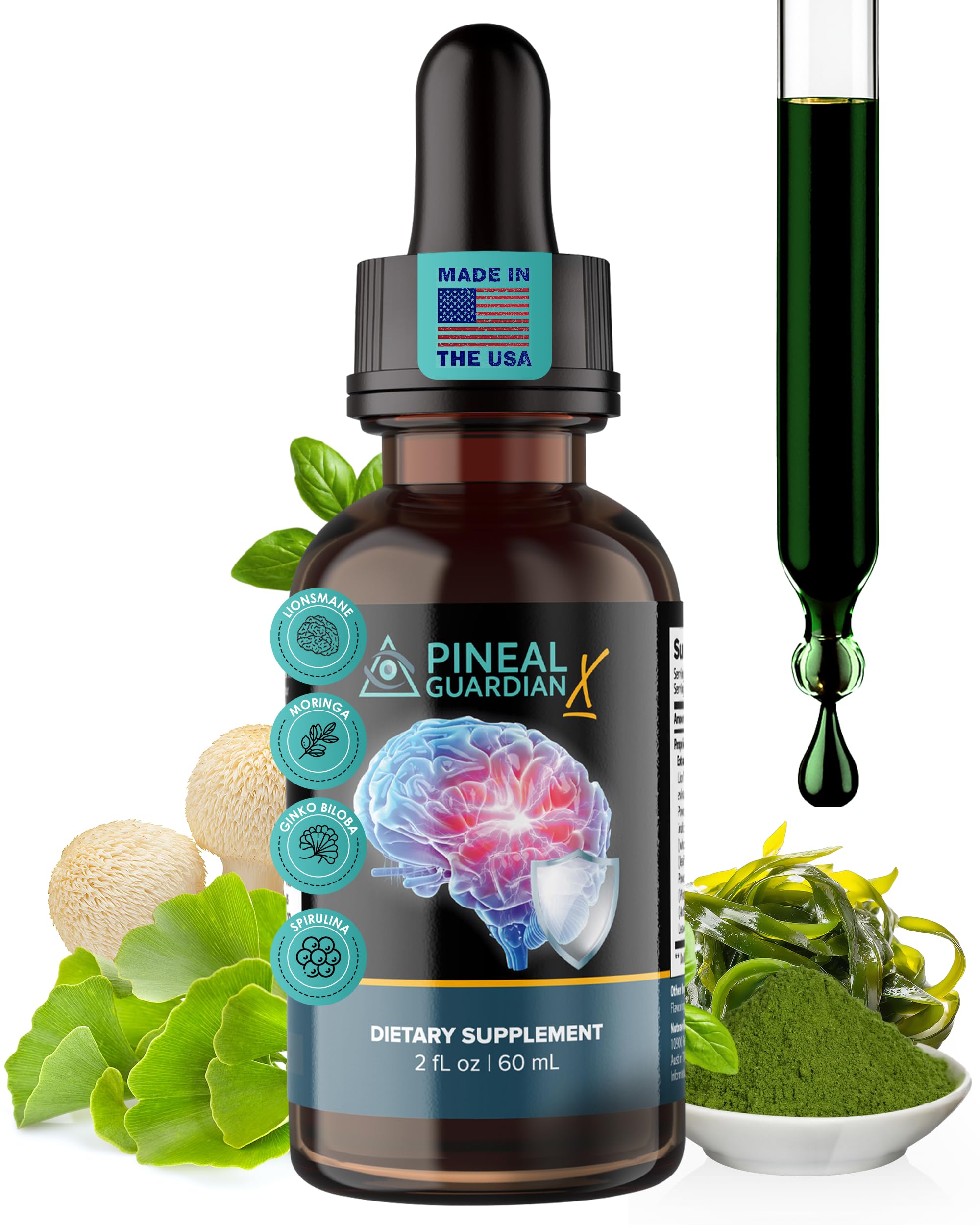 Nutraville Pineal Guardian X frontal mostrando el envase y beneficios visibles