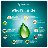 Nutraville Pineal Guardian X textura de las gotas mostrando concentración líquida