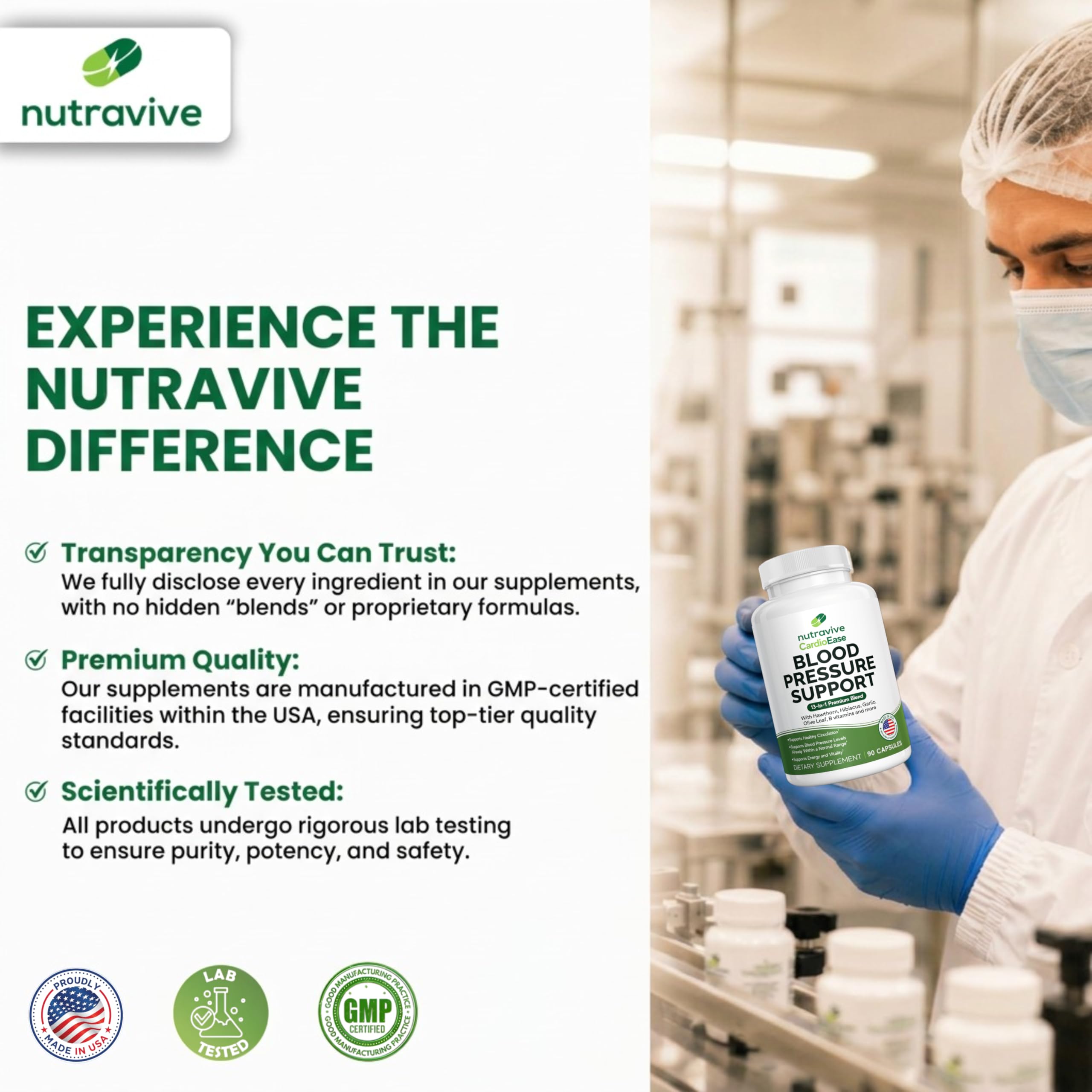 Nutravive caja abierta con frasco y cápsulas mostrando contenido