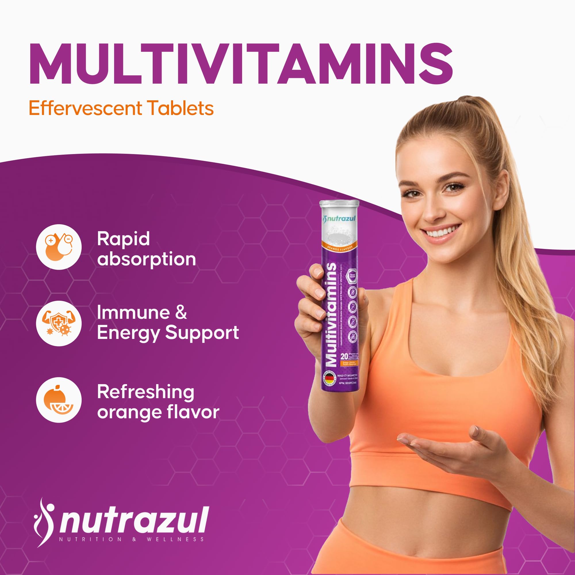 nutrazul tableta en mano demostrando tamaño fácil de tragar