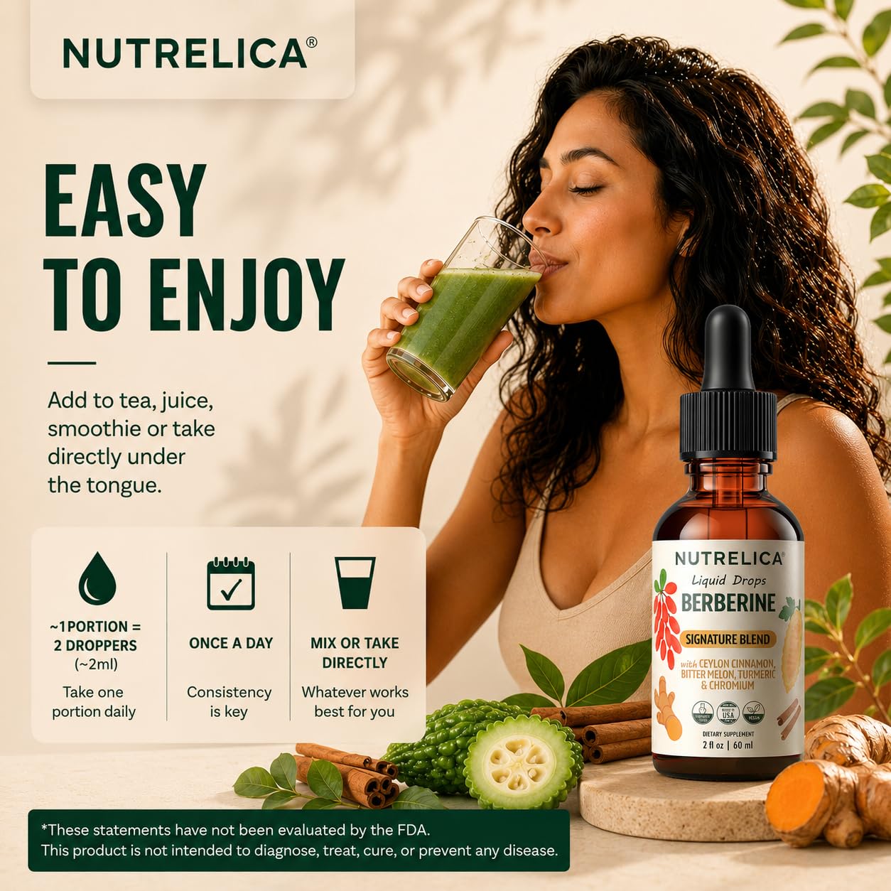 NUTRELICA etiqueta con lista de ingredientes y garantía de calidad