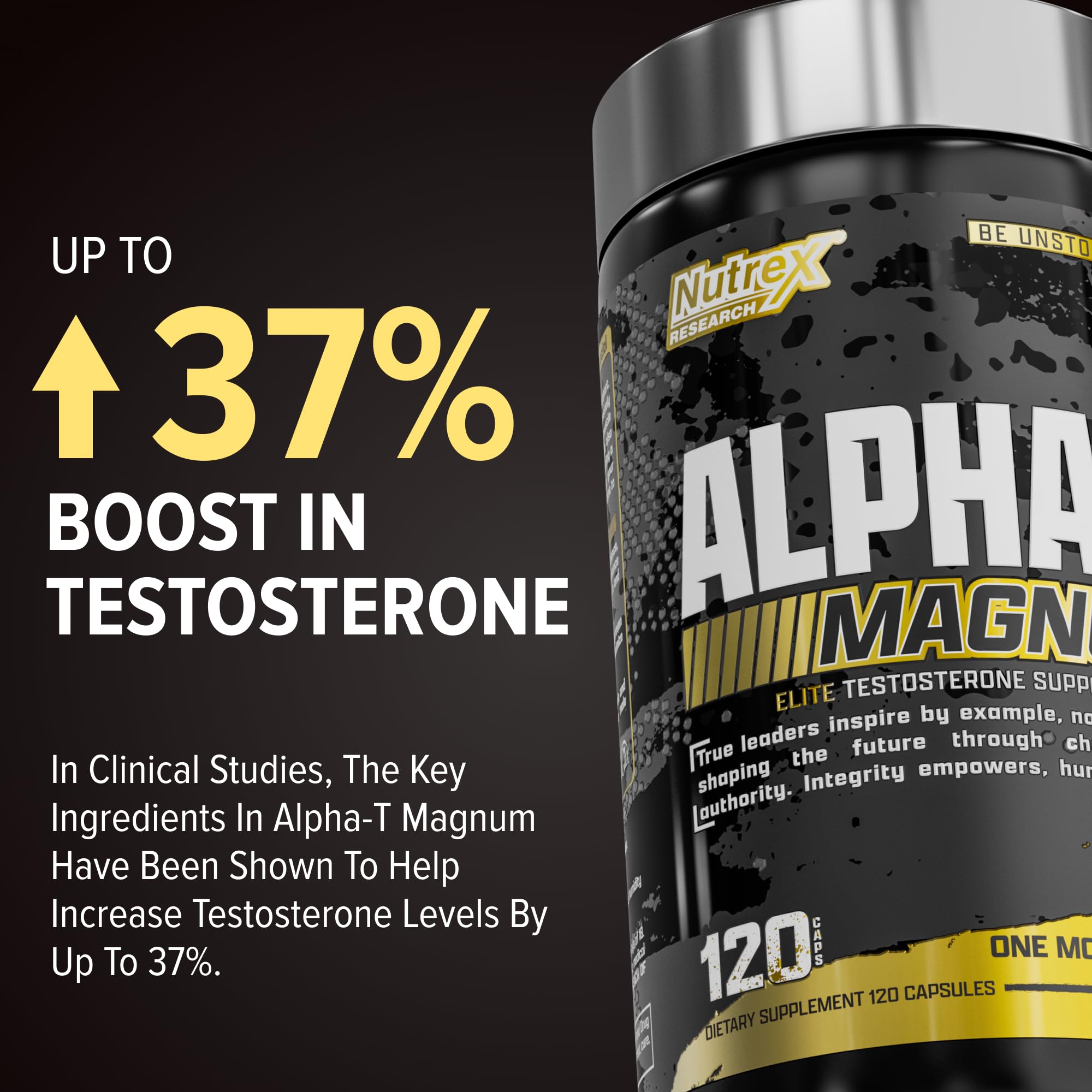 Nutrex Alpha-T comparación en mano que muestra el tamaño real del envase