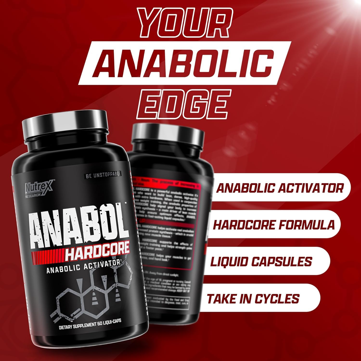 Nutrex Research deportista tomando cápsula tras entrenamiento para recuperación