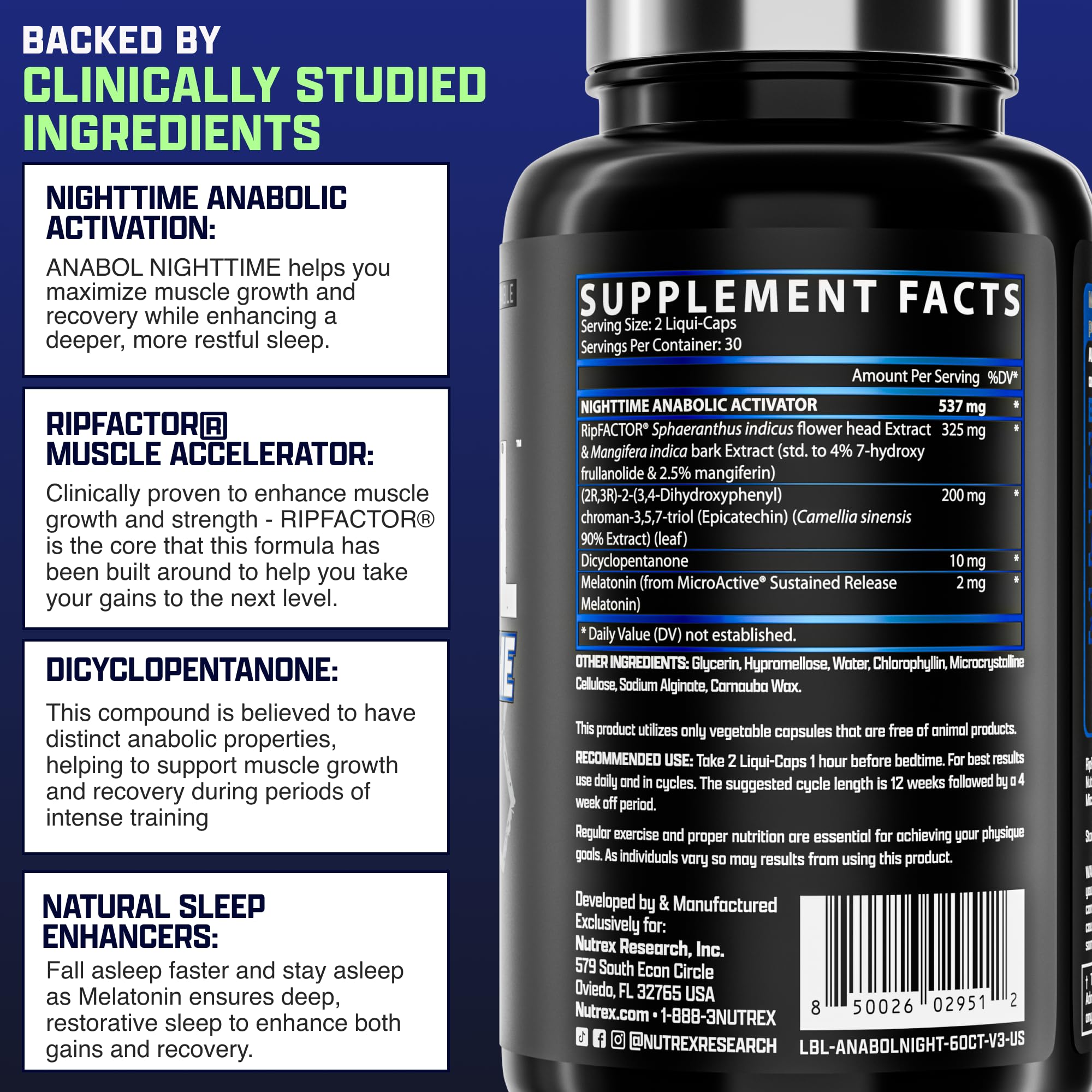Nutrex Research anabol pm cápsula junto a moneda para comparar tamaño y dosificación