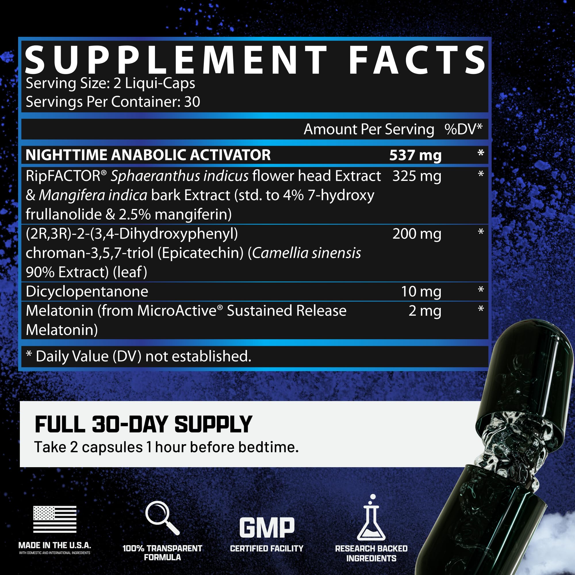 Nutrex Research anabol pm detalle de textura de cápsula para fácil deglución