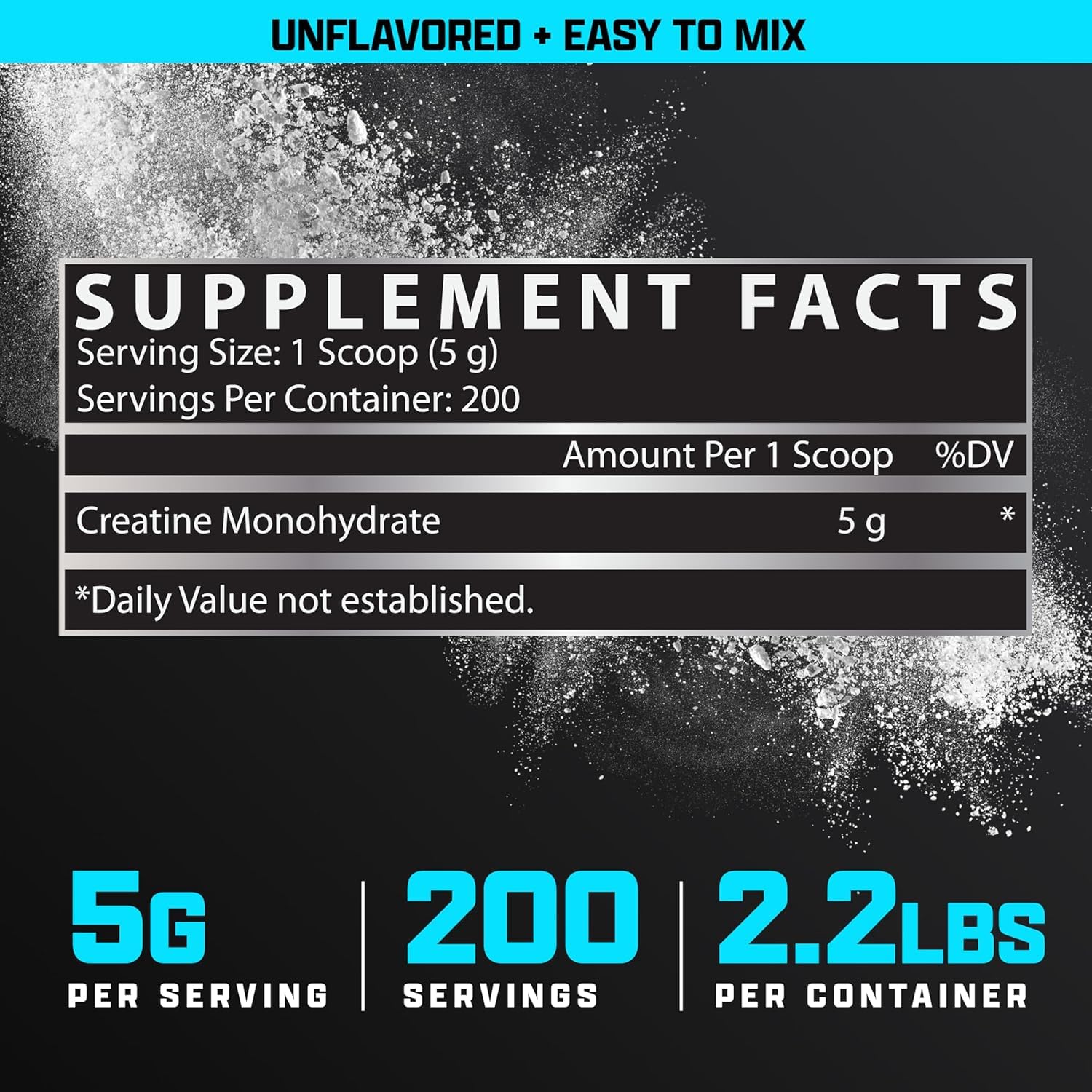 Nutrex Research creatina mezclada en un vaso, rápida disolución y listo para tomar