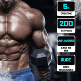 Nutrex Research creatina textura en primer plano, polvo micronizado fácil de disolver
