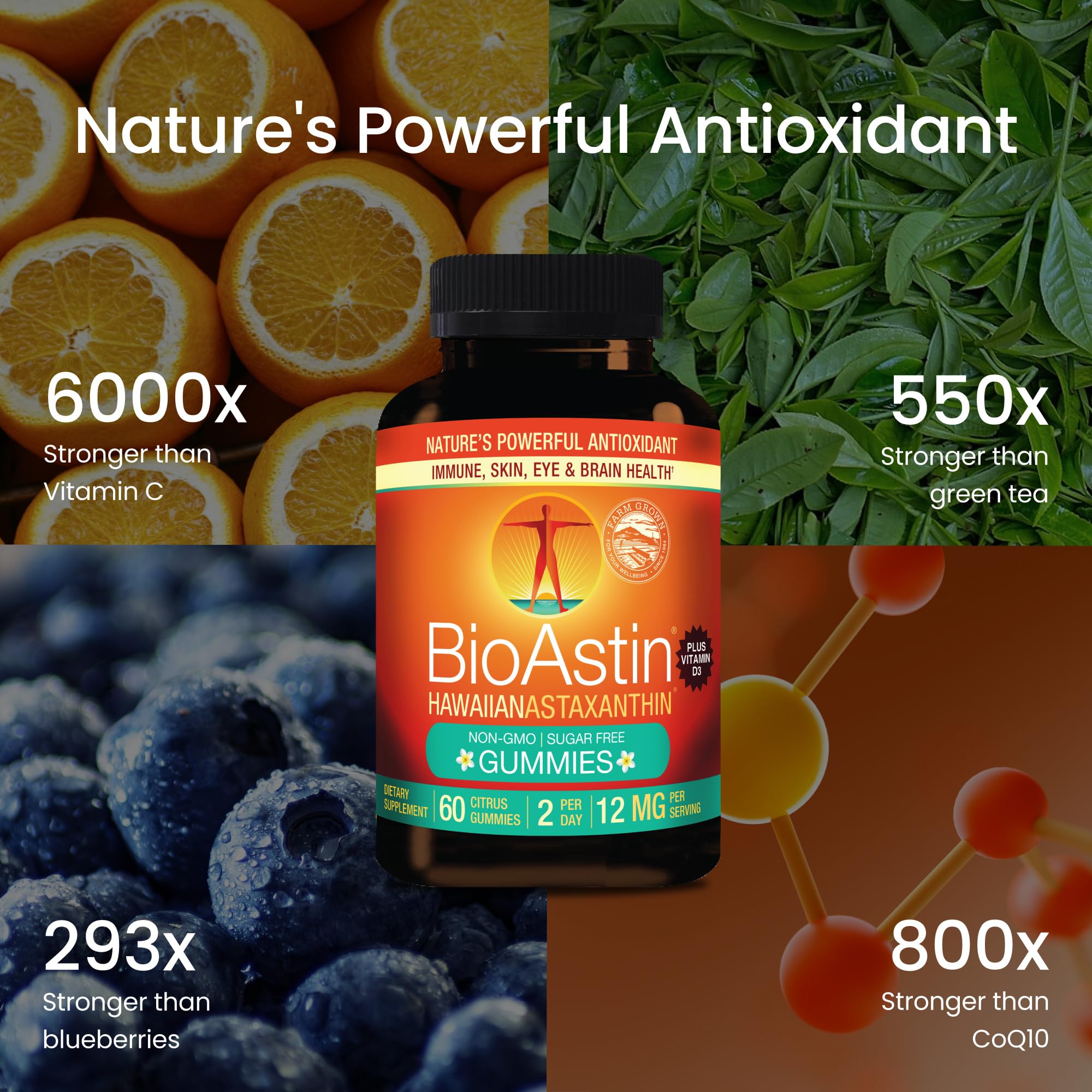 Nutrex Hawaii BioAstin etiqueta con información nutricional y origen Kona claro