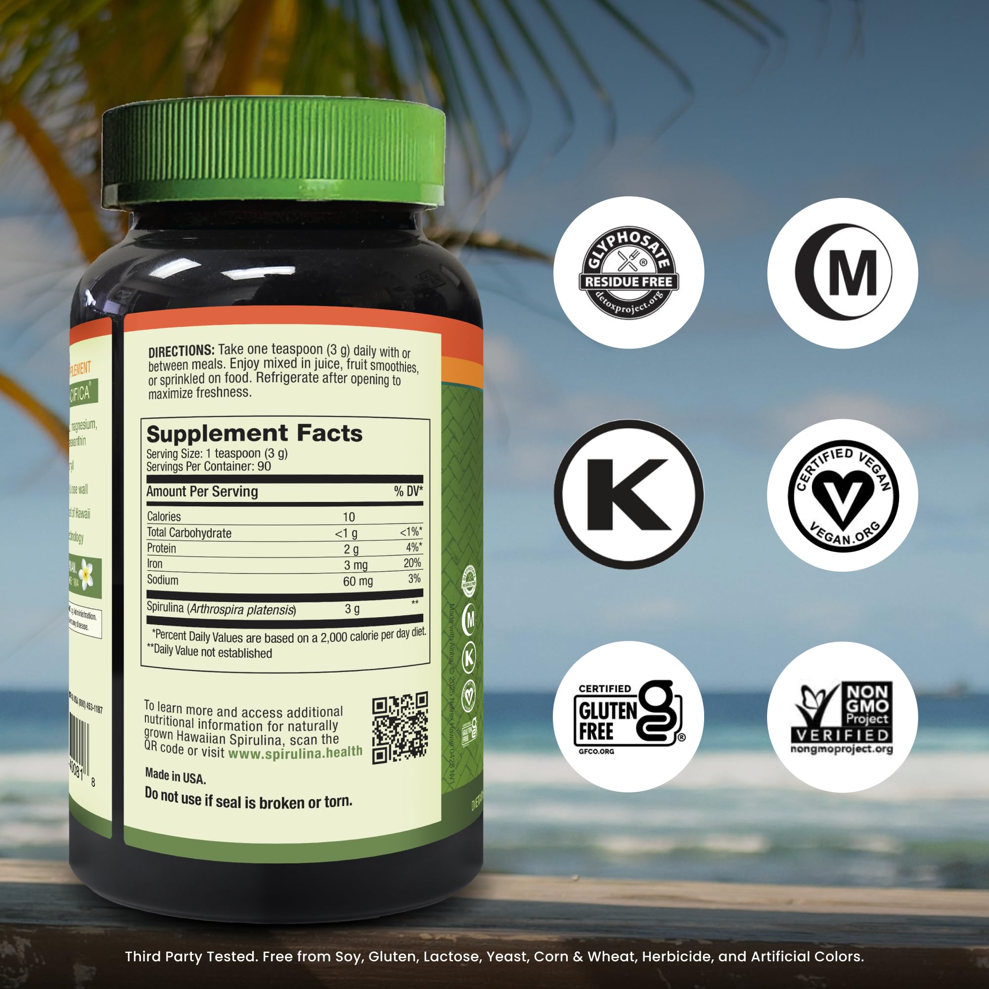 Nutrex Hawaii polvo textura en primer plano que muestra la finura y pureza del producto
