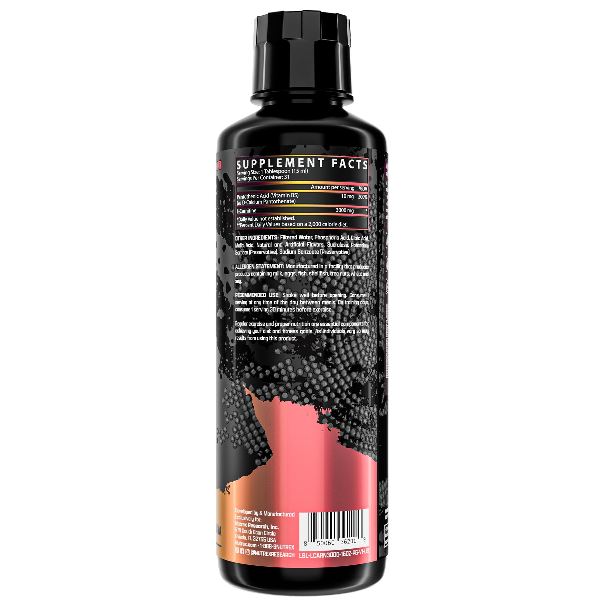 Nutrex Research etiqueta detallada con ingredientes transparentes para confianza