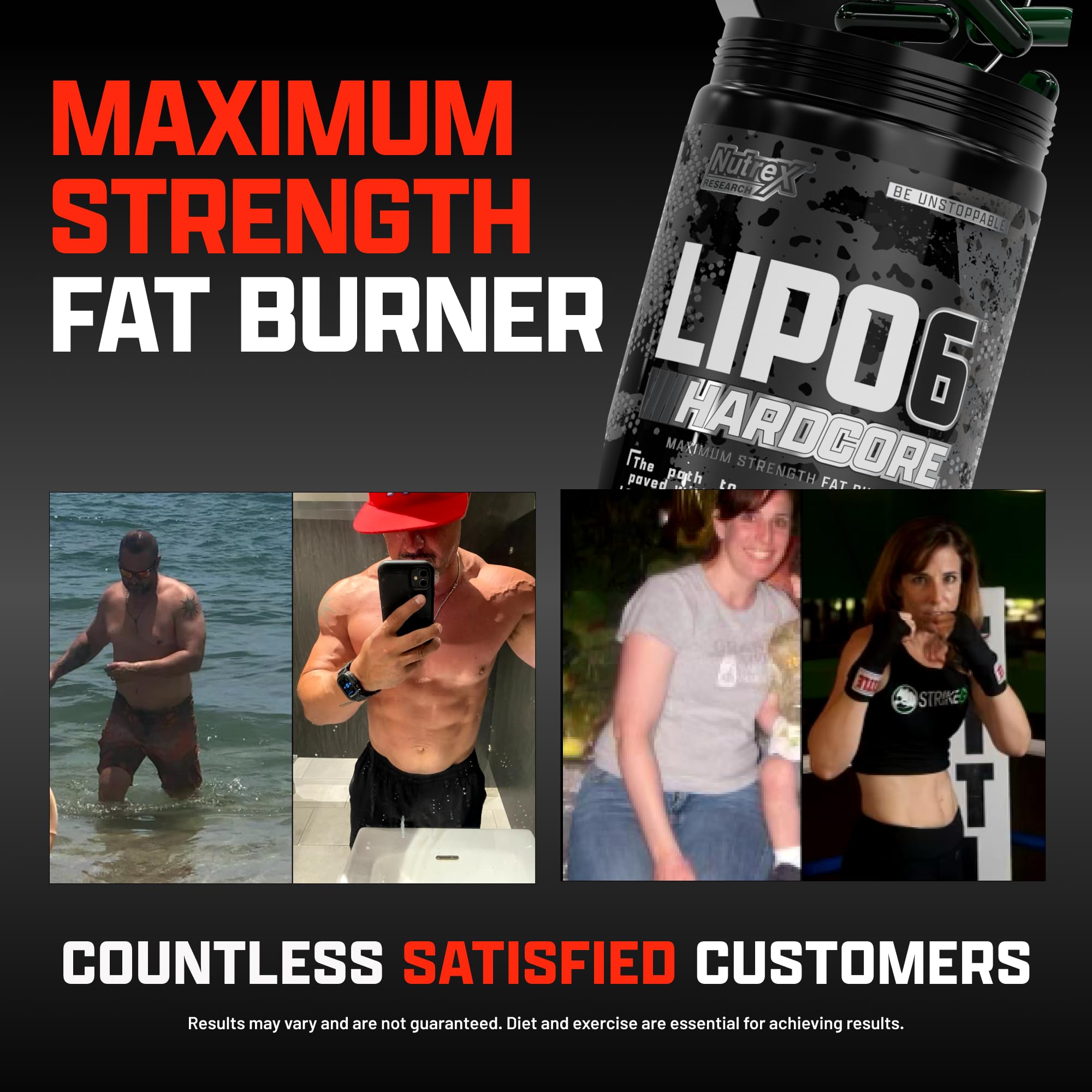 Nutrex Research lipo-6 envase en mesa con desayuno saludable para integración diaria