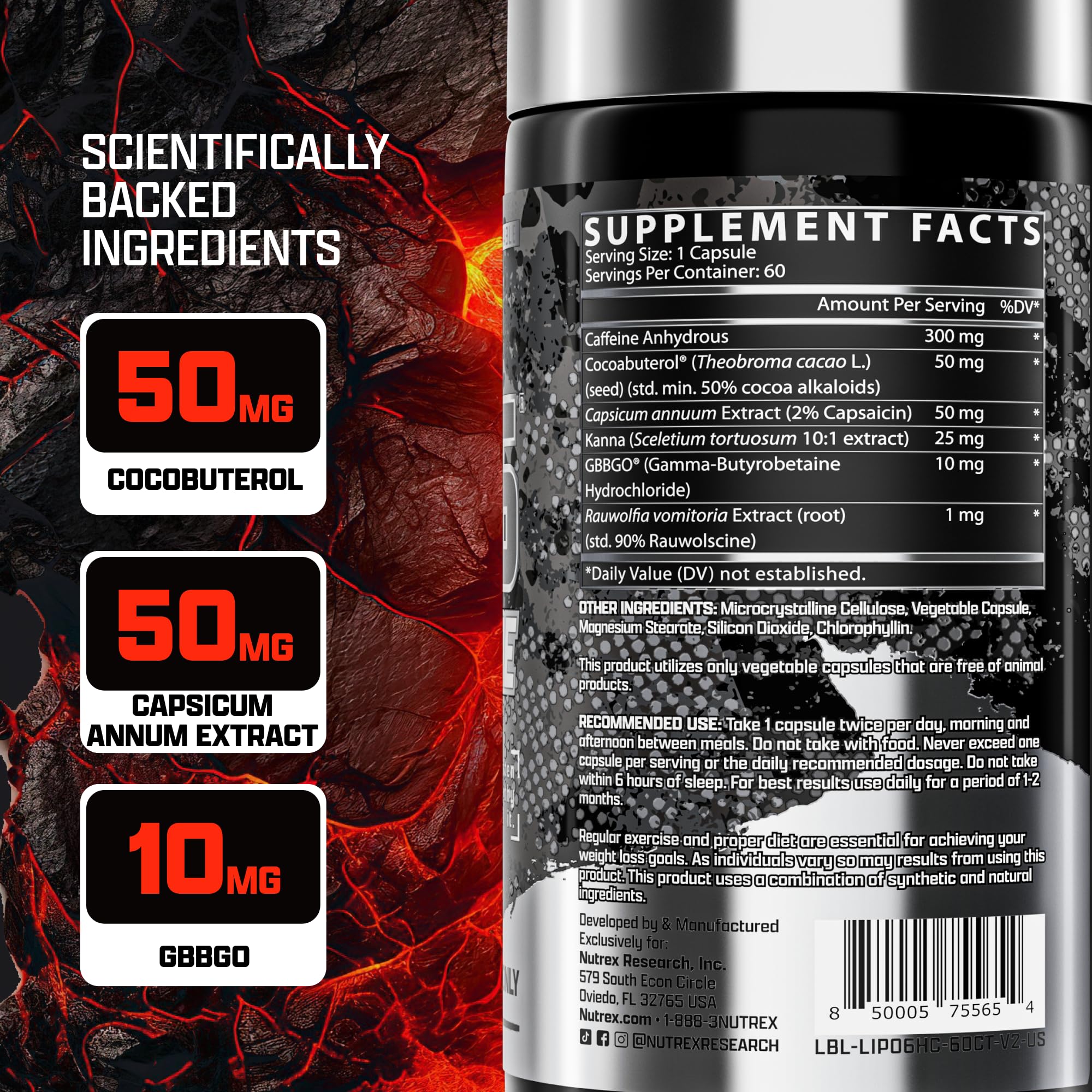 Nutrex Research lipo-6 cápsula siendo tomada antes de entrenamiento, mejora el rendimiento